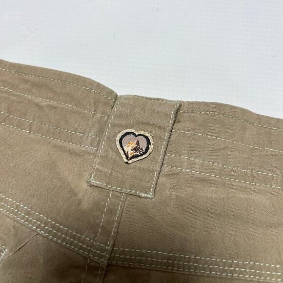 KUHL Vintage Patina Dye Splash Roll-Up Cargo Pants SIZE 8 Tan Hiking Travel - Picture 8 of 13